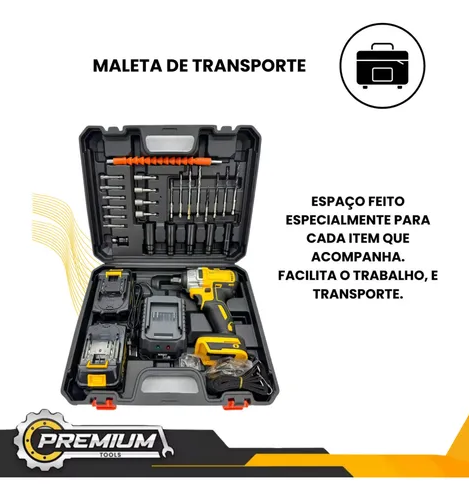 Chave De Impacto 48v Profissional  Maleta 35 Peças